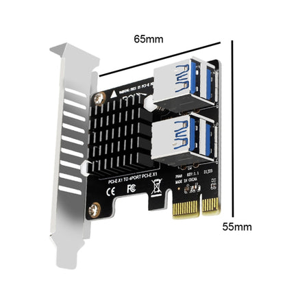 PCIE To PCI-E4 Port USB3.0 Expansion Card Graphics Card Extension(Full High Baffle) by buy2fix