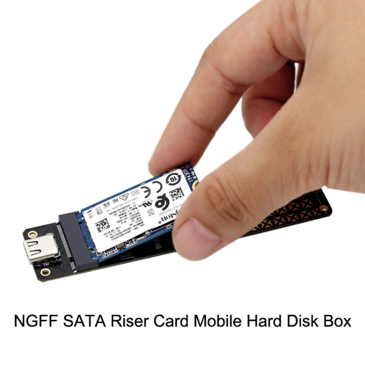 NGFF M.2 Bkey SATA Hard Disk SSD To USB3.1 Type-C / USB-C Expansion Card Conversion Board(Black) by buy2fix