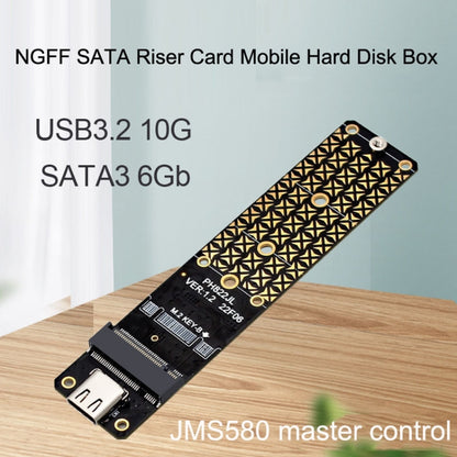 NGFF M.2 Bkey SATA Hard Disk SSD To USB3.1 Type-C / USB-C Expansion Card Conversion Board(Black) by buy2fix