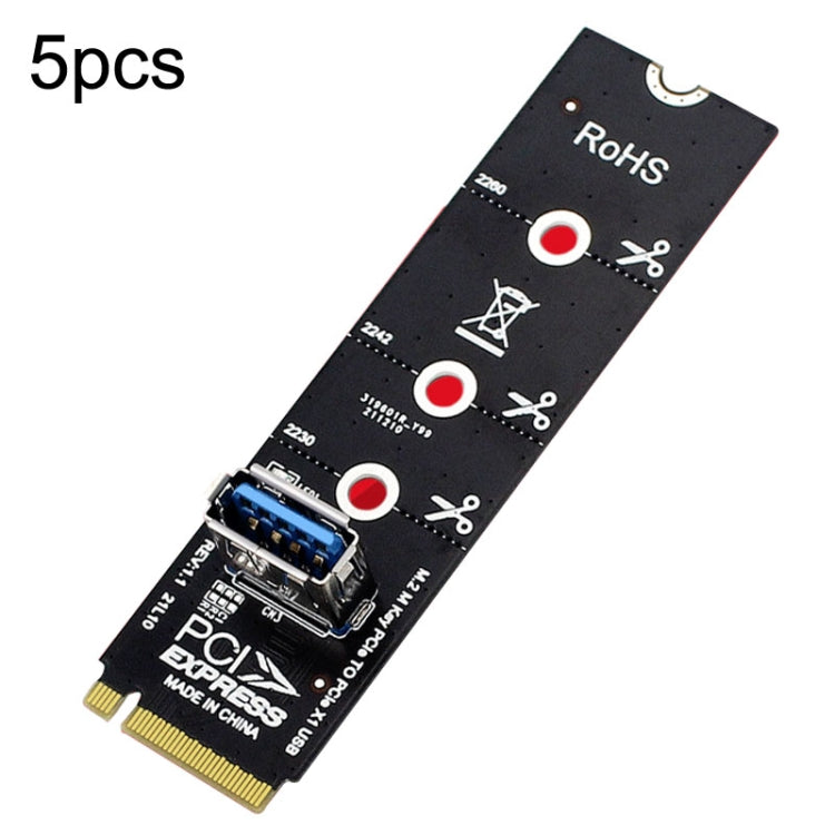 5pcs NGFF M.2 Rotor PCI-E Channel USB3.0 Transfer Card Graphics Extension Transfer(Black) by buy2fix