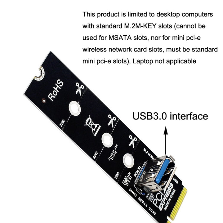 5pcs NGFF M.2 Rotor PCI-E Channel USB3.0 Transfer Card Graphics Extension Transfer(Black) by buy2fix