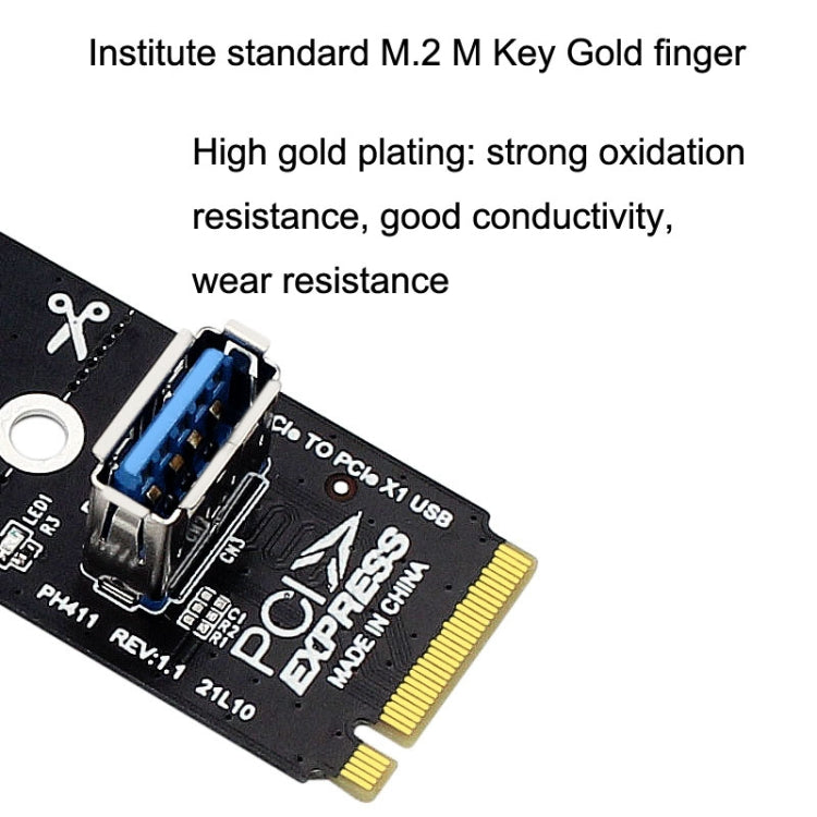 5pcs NGFF M.2 Rotor PCI-E Channel USB3.0 Transfer Card Graphics Extension Transfer(Black) by buy2fix