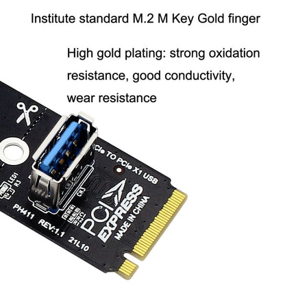 5pcs NGFF M.2 Rotor PCI-E Channel USB3.0 Transfer Card Graphics Extension Transfer(Black) by buy2fix