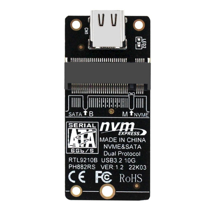 M.2 NVME Hard Disk Box Transfer Card RTL9210B Chip Type-C / USB-C USB3.1 Gen2 10Gbps(Black) by buy2fix
