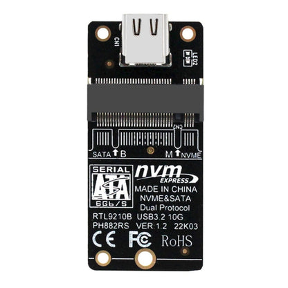 M.2 NVME Hard Disk Box Transfer Card RTL9210B Chip Type-C / USB-C USB3.1 Gen2 10Gbps(Black) by buy2fix