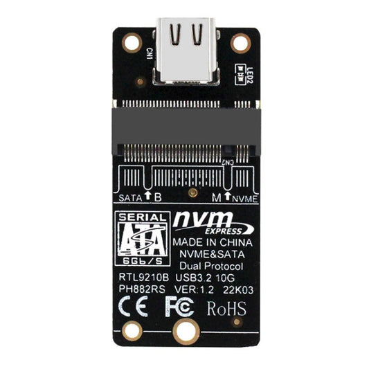 M.2 NVME Hard Disk Box Transfer Card RTL9210B Chip Type-C / USB-C USB3.1 Gen2 10Gbps(Black) by buy2fix