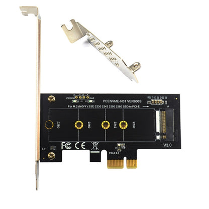 PCI-E 1X To M.2 NVME KEY-M SSD Riser Card Adapter With Baffle by buy2fix