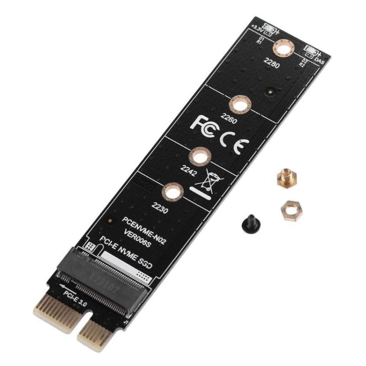 PCI-E 1X To M.2 NVME KEY-M SSD Riser Card Adapter With Baffle by buy2fix