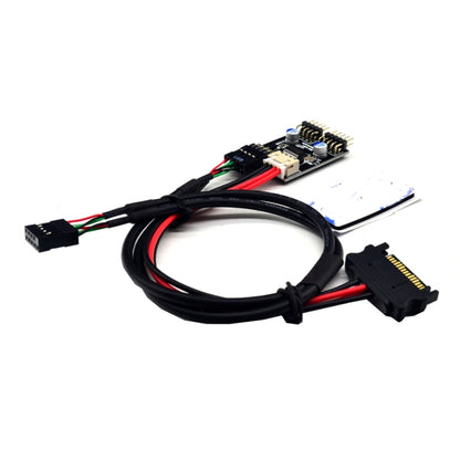 USB2.0 9pin To Dual 9pin Header HUB 1 to 2 Extension Connector Adapter with SATA Power Cable by buy2fix