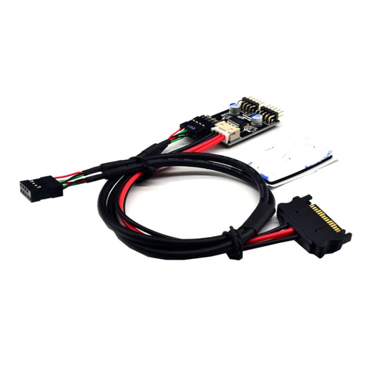 USB2.0 9pin To Dual 9pin Header HUB 1 to 2 Extension Connector Adapter with SATA Power Cable by buy2fix