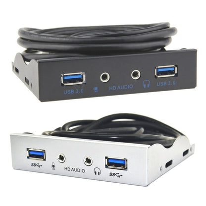 3.5-Inch 2 USB 3.0+HD AUDIO Port Desktop PC Floppy Drive Front Panel(Silver White) by buy2fix