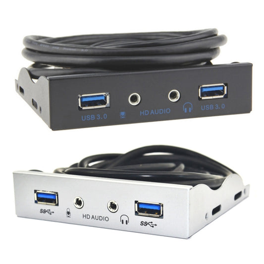 3.5-Inch 2 USB 3.0+HD AUDIO Port Desktop PC Floppy Drive Front Panel(Silver White) by buy2fix