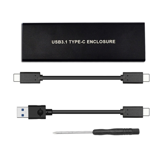 USB3.2 To M.2 NVME Hard Disk Box NGFF PCIE Protocol To TYPE-C, Color: Black with C-C Cable by buy2fix