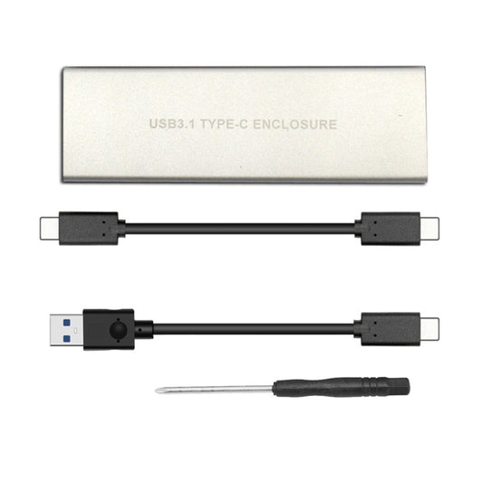 USB3.2 To M.2 NVME Hard Disk Box NGFF PCIE Protocol To TYPE-C, Color: Silver White with C-C Cable by buy2fix