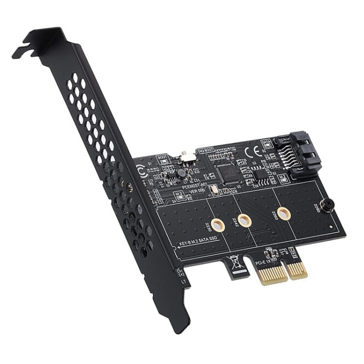 PCI-E to SATA3.0+M2 NGFF Expansion Card 6G Hard Disk Transfer Card(Black) by buy2fix