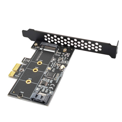 PCI-E to SATA3.0+M2 NGFF Expansion Card 6G Hard Disk Transfer Card(Black) by buy2fix