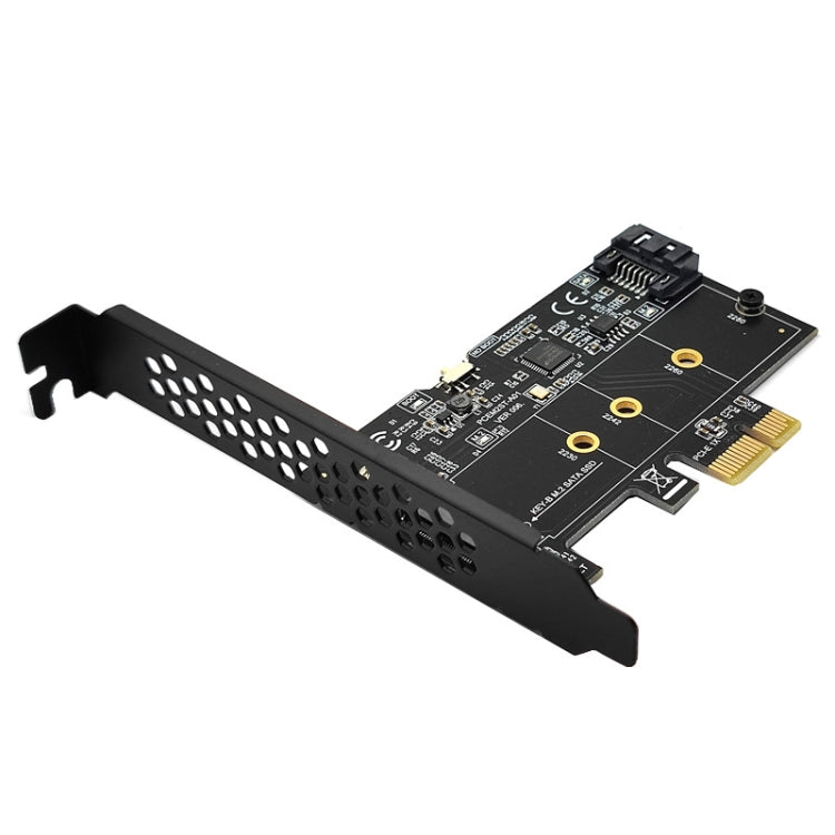 PCI-E to SATA3.0+M2 NGFF Expansion Card 6G Hard Disk Transfer Card(Black) by buy2fix
