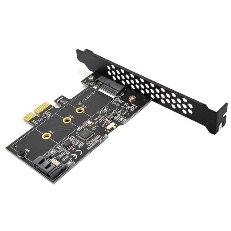 PCI-E to SATA3.0+M2 NGFF Expansion Card 6G Hard Disk Transfer Card(Black) by buy2fix