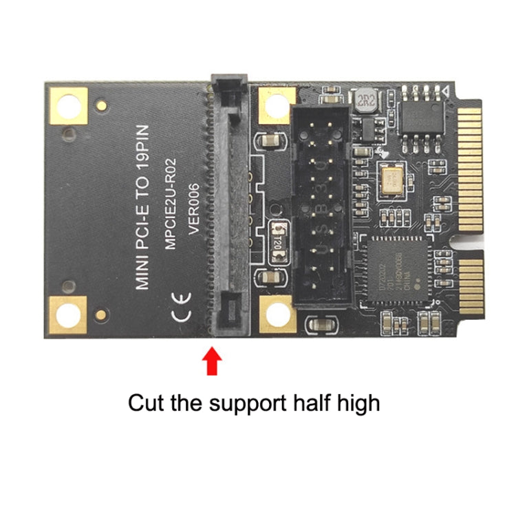 Mini PCI-E To USB3.2 GEN1 Front 19Pin 2 Ports Transfer Card Supports Half High S 4PIN Electric Point by buy2fix