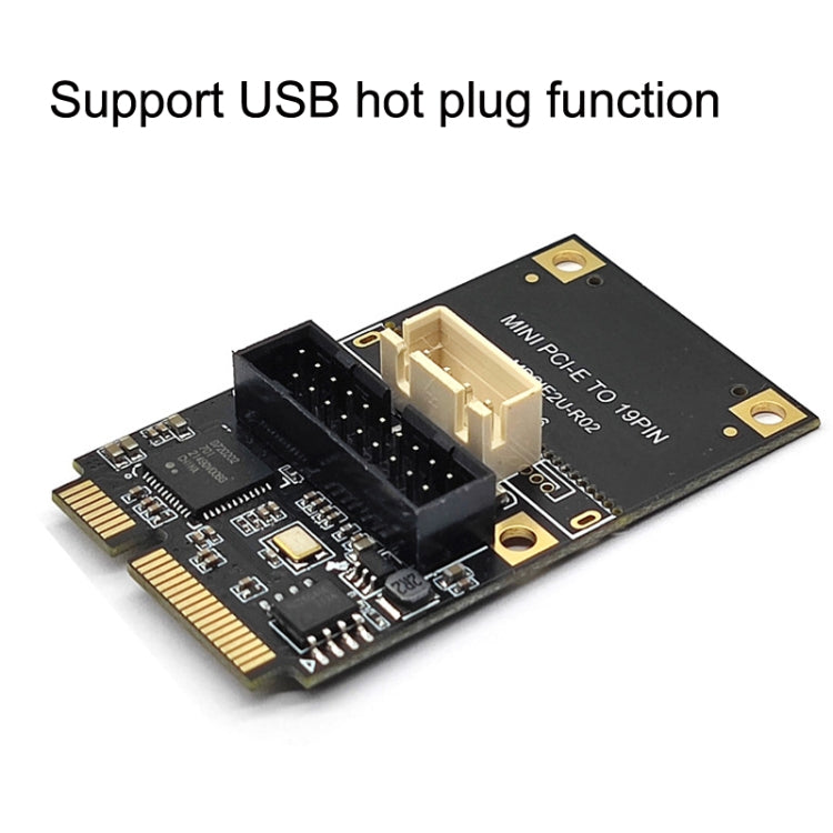 Mini PCI-E To USB3.2 GEN1 Front 19Pin 2 Ports Transfer Card Supports Half High S 4PIN Electric Point by buy2fix