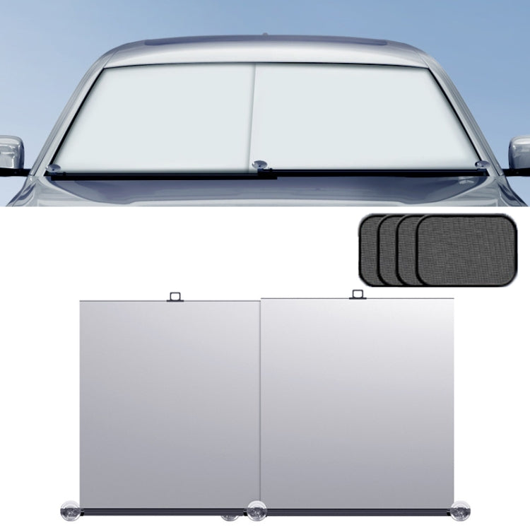 70-135cm+ 4 Mesh Side Curtain Car Front Windshield Retractable Sun Protection Sunshade Curtain by buy2fix