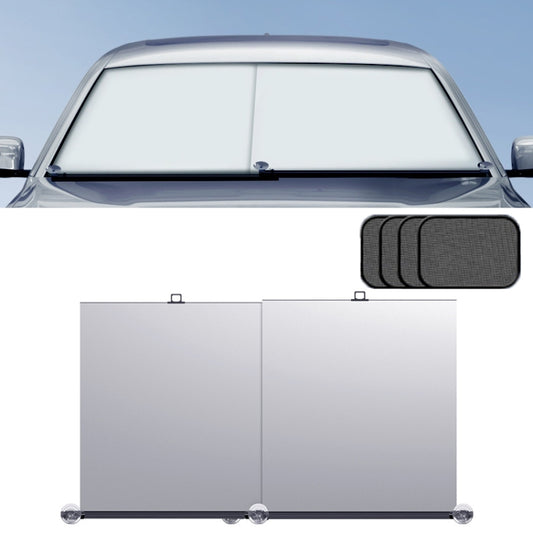 70-135cm+ 4 Mesh Side Curtain Car Front Windshield Retractable Sun Protection Sunshade Curtain by buy2fix