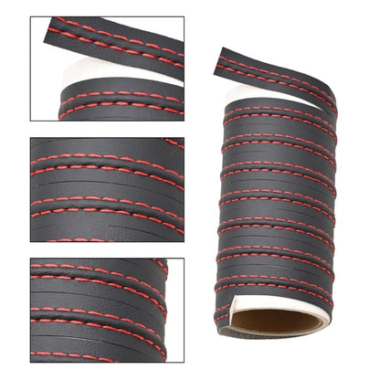 8m Car Center Console Interior Modification Leather Gap Strip(Black Red) by buy2fix