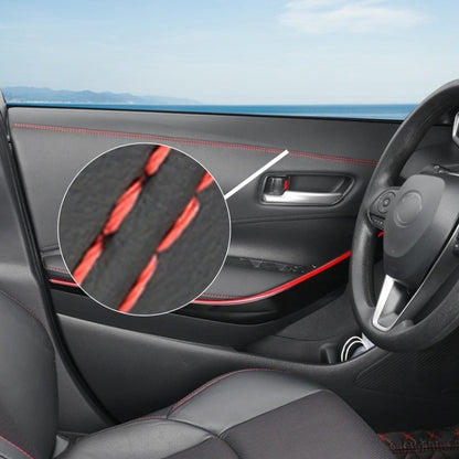 8m Car Center Console Interior Modification Leather Gap Strip(Black Red) by buy2fix