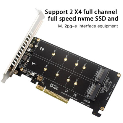PCI-E X8 Double Disk Transfer Card NVME M.2 MKEY SSD RAID Array Expansion Adapter(PH45) by buy2fix