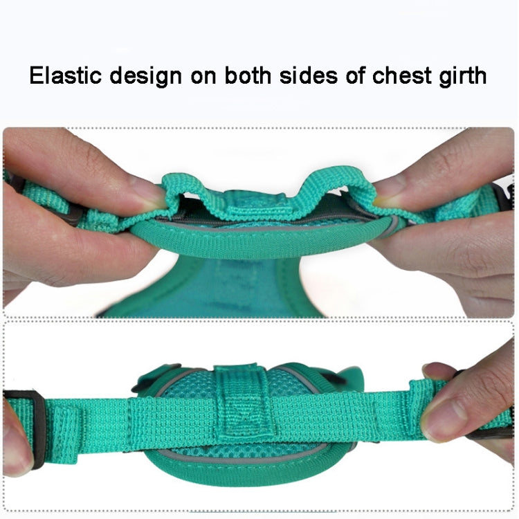 Pet Vest Harness + Traction Rope Set Reflective Breathable Dog Cat Harness, Size: M(Pink) - Leashes & Chest Strap by buy2fix | Online Shopping UK | buy2fix