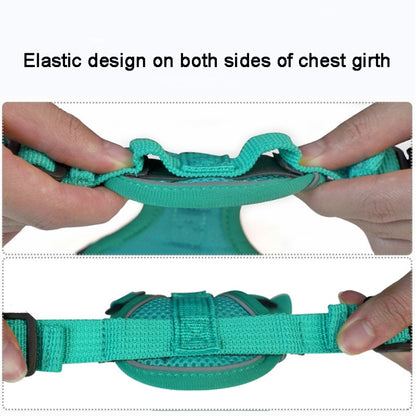 Pet Vest Harness + Traction Rope Set Reflective Breathable Dog Cat Harness, Size: M(Pink) - Leashes & Chest Strap by buy2fix | Online Shopping UK | buy2fix