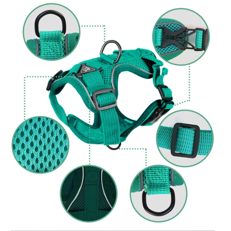 Pet Vest Harness + Traction Rope Set Reflective Breathable Dog Cat Harness, Size: M(Pink) - Leashes & Chest Strap by buy2fix | Online Shopping UK | buy2fix