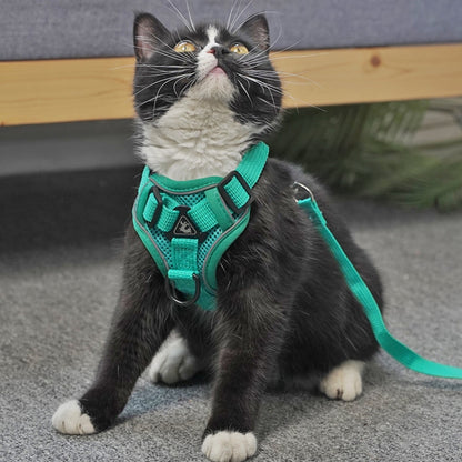 Pet Vest Harness + Traction Rope Set Reflective Breathable Dog Cat Harness, Size: M(Pink) - Leashes & Chest Strap by buy2fix | Online Shopping UK | buy2fix