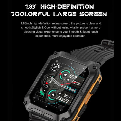 C20 Pro 1.83 Inch IP68 Waterproof Bluetooth Call Three-Proof Smart Sports Watch(Black) by buy2fix