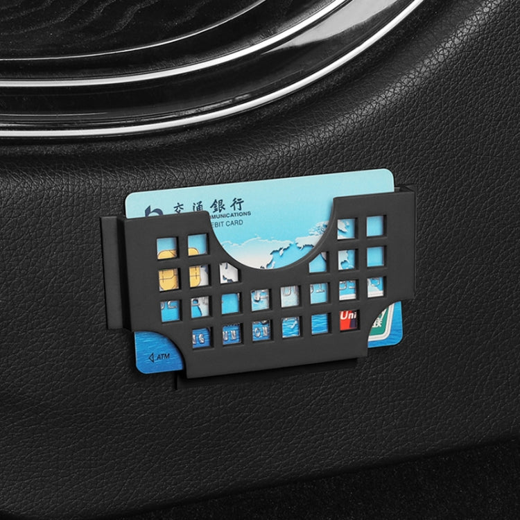 Car Multi-functional Adhesive Bill Card Holder, Color: Smile Black by buy2fix