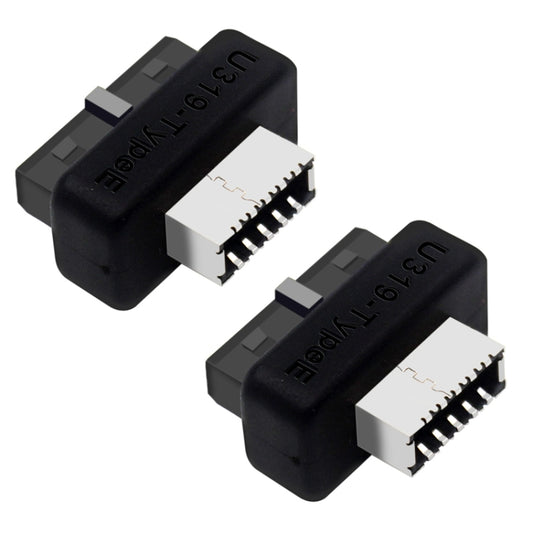 2pcs Mainboard USB3 19P/20P to TYPE-E Adapter Chassis Front TYPE-C/USB-C Plug Port(Black) by buy2fix