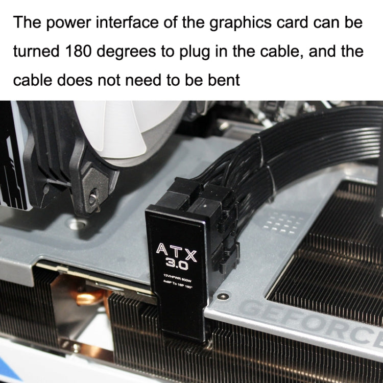 B Model ATX3.0 12VHPWR 12+4P 600W 180 Degree Power Steering Connector by buy2fix