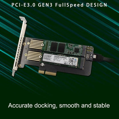 M.2 NVME NGFF SSD To PCIE SATA Dual Disk Conversion Expansion Card Supports MKEY BKEY Wiring(Black) by buy2fix