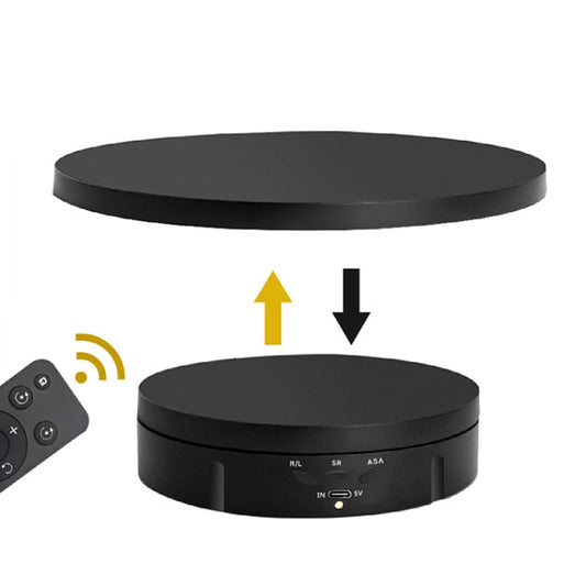 2 In 1 Plug In Turntable Rotary Jewelry Live Shooting Display Stand, Color: Black Remote Control by buy2fix