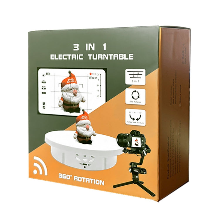 2 In 1 Plug In Turntable Rotary Jewelry Live Shooting Display Stand, Color: White Remote Control by buy2fix