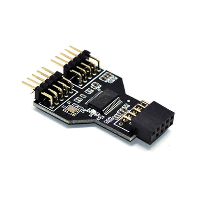 9 Pin USB Header Female 1 To 2 Male Board 9-Pin USB 2.0 HUB Connector Adapter by buy2fix