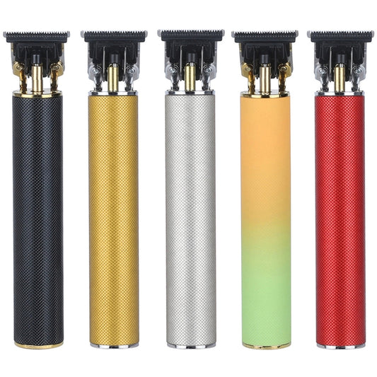 Hollow T-shape Ceramic Cutter Head USB Charging Engraving Electric Hair Clipper, Color: Gold - Hair Trimmer by buy2fix | Online Shopping UK | buy2fix