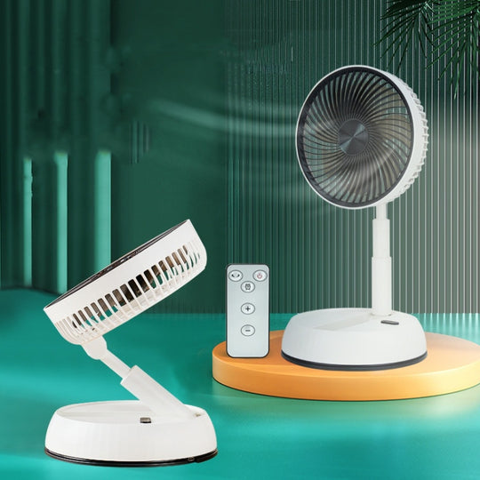 Le ventilateur télescopique pliable portable de 8 pouces peut secouer la tête avec synchronisation et télécommande (blanc 6000 mAh)