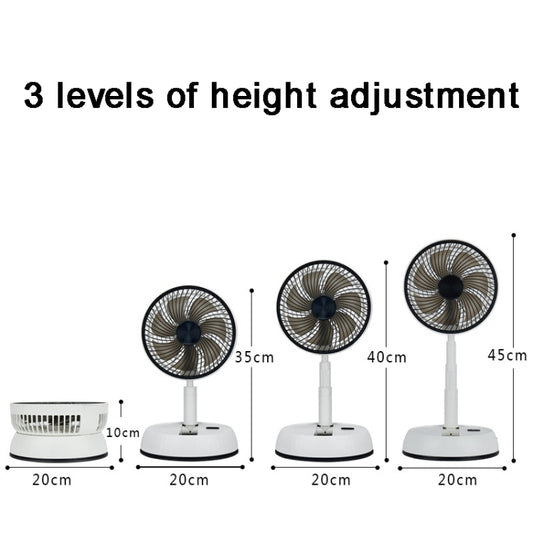8-inch Portable Folding Telescopic Fan Can Shake Head with Timing & Remote Control(White 5400 mAh) by buy2fix