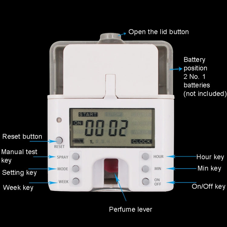 Anti-Corrosion Stainless Steel Panel LCD Digital Display Intelligent Automatic Fragrance Sprayer(Brushed) - Air Purifiers & Accessories by buy2fix | Online Shopping UK | buy2fix