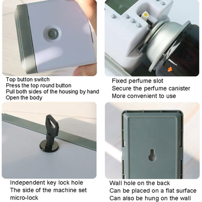 Anti-Corrosion Stainless Steel Panel LCD Digital Display Intelligent Automatic Fragrance Sprayer(Brushed) - Air Purifiers & Accessories by buy2fix | Online Shopping UK | buy2fix