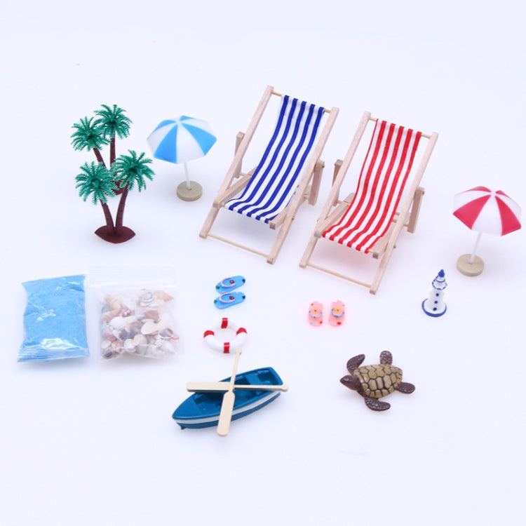 B Style Mini Beach Set Miniature Model Ornament Summer Ocean Simulation Scene Photo Decoration Props by buy2fix