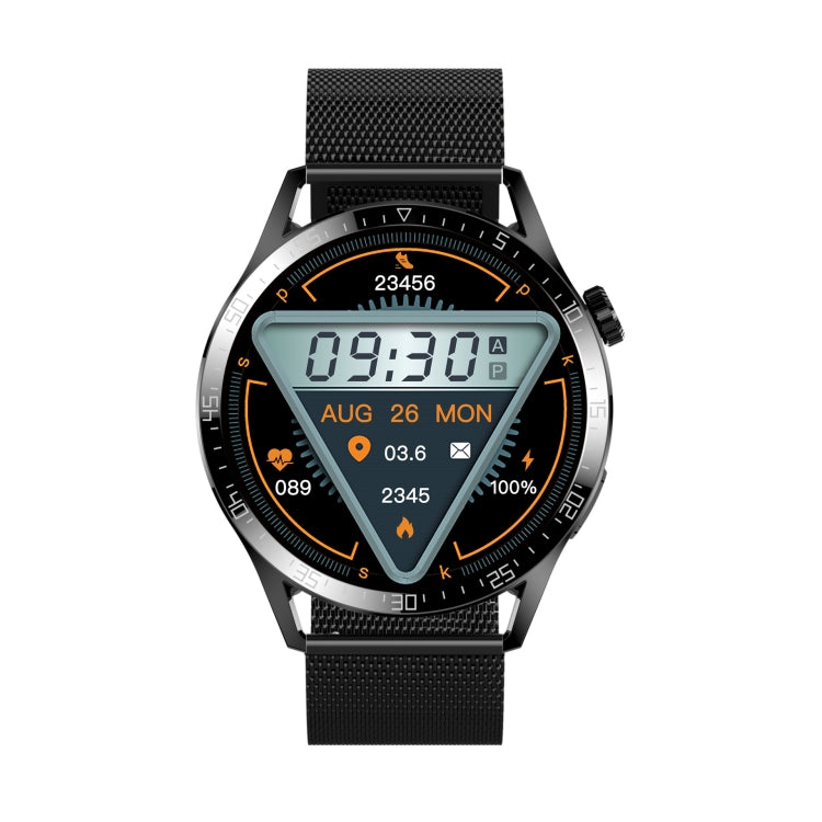 Sports Health Monitoring Waterproof Smart Call Watch With NFC Function, Color: Black-Black Steel+Black Silicone by buy2fix