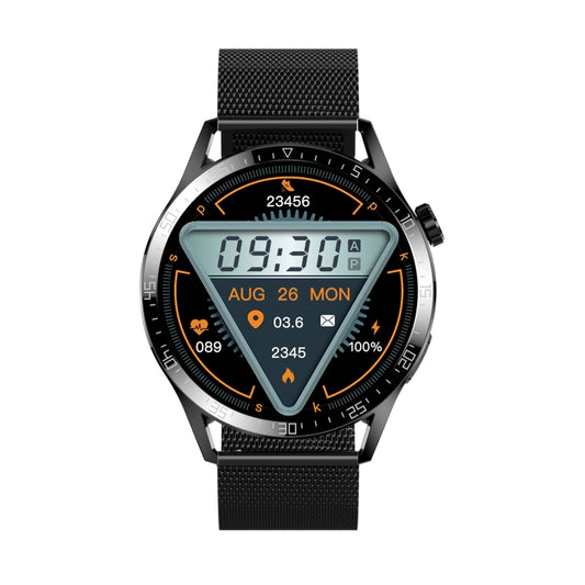 Sports Health Monitoring Waterproof Smart Call Watch With NFC Function, Color: Black-Black Steel+Black Silicone by buy2fix