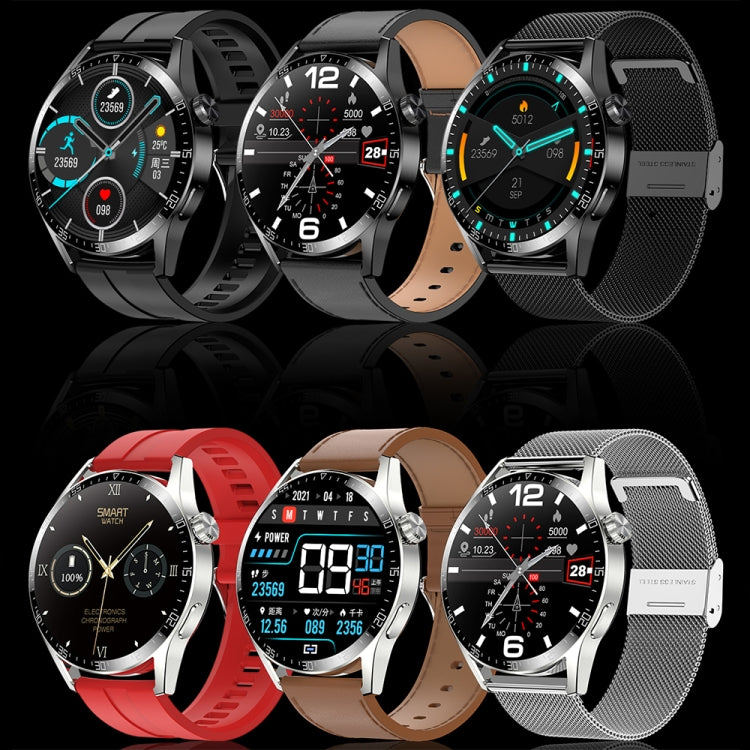 Sports Health Monitoring Waterproof Smart Call Watch With NFC Function, Color: Silver-Red Silicone by buy2fix